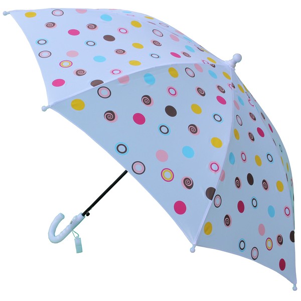 Foxfire for Kids Solid Pattern Umbrella White with Pastel Polka