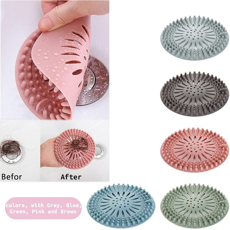 Hair Catcher Rubber Stopper Shower Drain Covers for Bathroom, Bathtub,