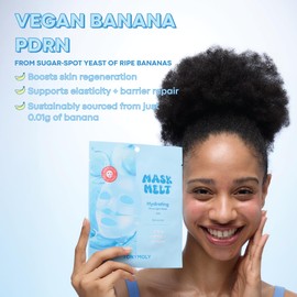 TONYMOLY Mask Melt Hydrating Hydrogel Overnight Face Mask – Vegan Banana PDRN + Hyaluronic Acid – Deep Moisturizing & Skin-Repairing Korean Skincare Treatment, 1 Sheet, K-Beauty Hydration Mask