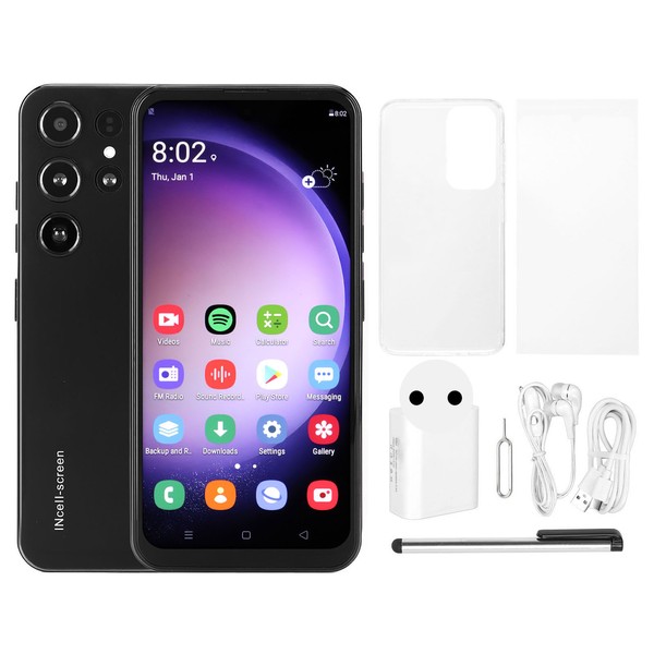 S23 Ultra Mobile Phone Black 6.6in Ultra Light Facial Unlocking