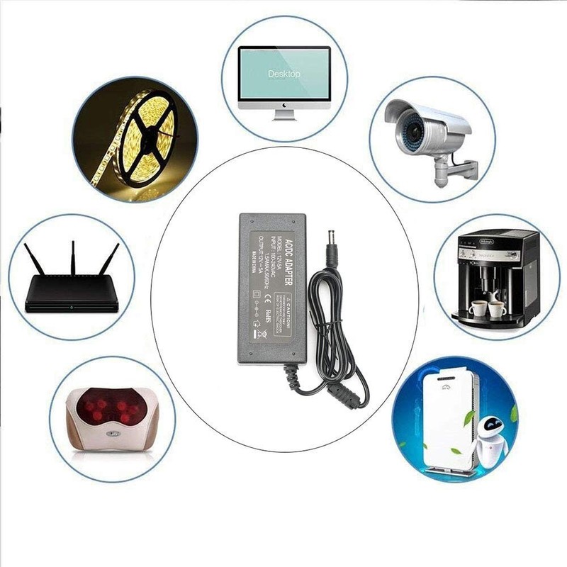 Velain 12V 5A Power Supply Adapter, AC100-240V to DC12V Converter