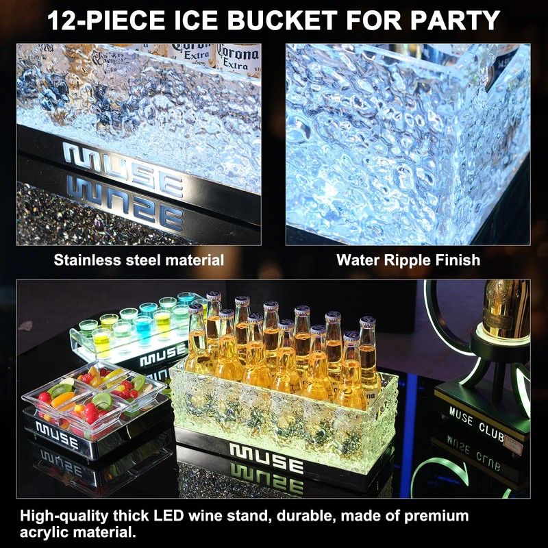 WILON LED Ice Bucket for Parties Large Capacity
