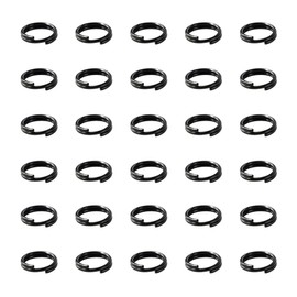 Split Jump Ring with Double Loops Small Round Metal Black Key Rings Connectors for Making Handwork Key Chains Ornaments (6mm-30pcs-Black)