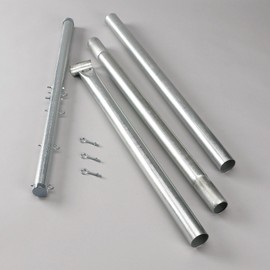 Household Essentials Steel Outdoor Clothesline Single T-Post, Silver