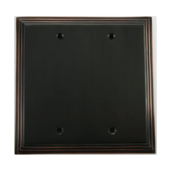 Deco Step Style Oil Rubbed Bronze 2 Gang Blank Wall Plate