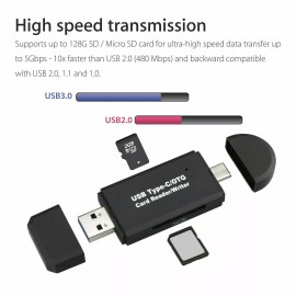 Universal Card Reader USB 3.0 Type C Micro SD TF OTG Smart Memory Adapter Laptop Computer