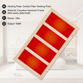 iDOTODO 150 Watt Infrared Sauna Heater 120V, Sauna Accessories, Carbon Fiber Heating Plate for Wooden Indoor/Outdoor Sauna Room (25.19"x13.38"x1.18", 120V)