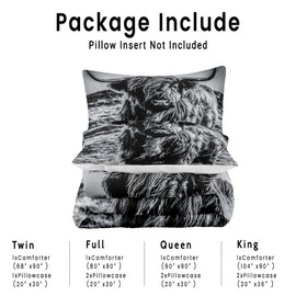 Yilinata Highland Cow Comforter Set Farmhouse Quilt Bedding Set King