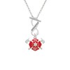 Delight Jewelry Red Fire Department Shield with Axes Daughter Infinity