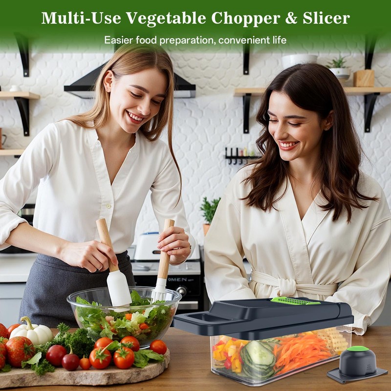 HomeHacks Vegetable Chopper Vegetable Cutter, 12 in 1 Kitchen Gadget,