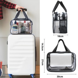 Clear Toiletry Bag Extra Large Cosmetic Bag Portable Travel Makeup Bags, PVC Waterproof Ladies Wash Bags for Women Girls