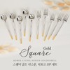 Square Gold Teaspoon/Teafork 10-Piece Set / 스퀘어 골드 티스푼티포크 10P