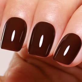 Ozzeal Gel Polish, 0.5 Fl Oz Dark Chocolate Brown Gel Nail Polish Autumn Winter Soak Off LED UV Art Starter Manicure DIY Salon