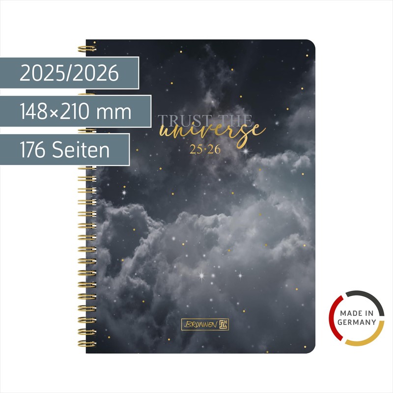 BRUNNEN School Calendar Style 2025/2026 "Clouds" | A5, Plastic