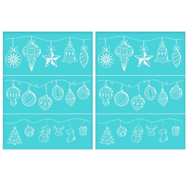 BEUNITONE 2 PCS Christmas Self-Adhesive Silk Screen Printing Stencils 8.5x11