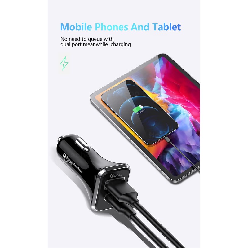 Olakey USB C Car Charger, Dual USB Car Charger Adapter