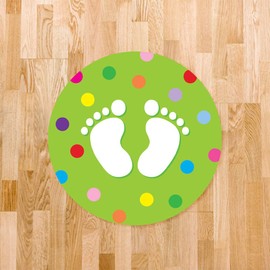 11" Footprints Classroom Floor Decal (Lime)