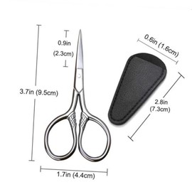 2-Piece Beard Scissors Set for Men Compact Trimming Shears Safety Cover Grooming Tool for Home and Travel