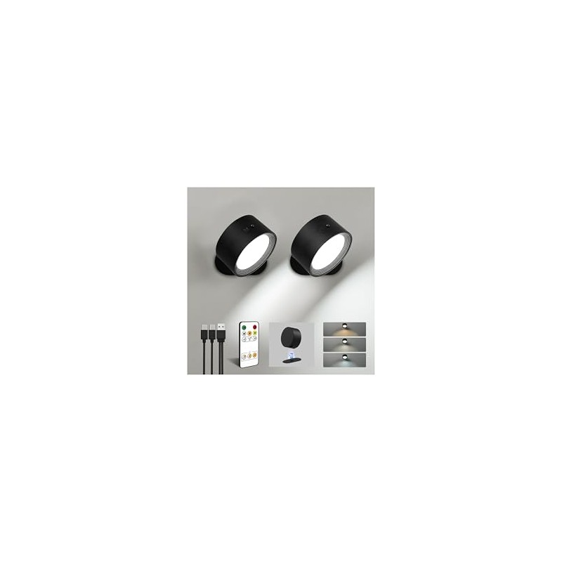 Rechargeable LED Wall Mounted Lights with Remote Control - 2