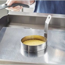 TrueCraftware 4" Diameter Round Egg Ring Stainless Steel- Ring Mold Shaper Egg Cooking Rings Pancake Mold Frying Eggs and Omelet Egg English Muffins Pancake Cooking Griddle