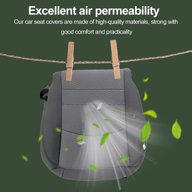 FZJDSD Gray Driver Side Bottom Cloth Seat Cover & Seat