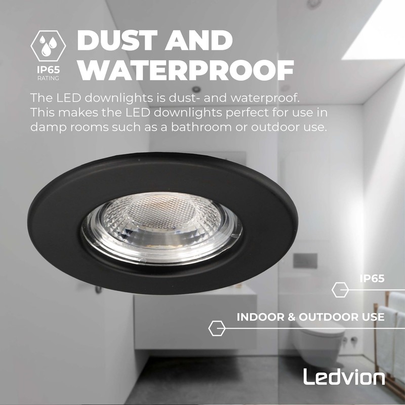 Ledvion - 3 x LED Recessed Spotlights, Dimmable, 5 W,