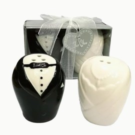 Generic, Bride and Groom Ceramic Salt & Pepper Shakers Wedding Favor Gift