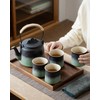 ZENS Vintage Japanese Tea Set with 4 Tea Cups, 33.8