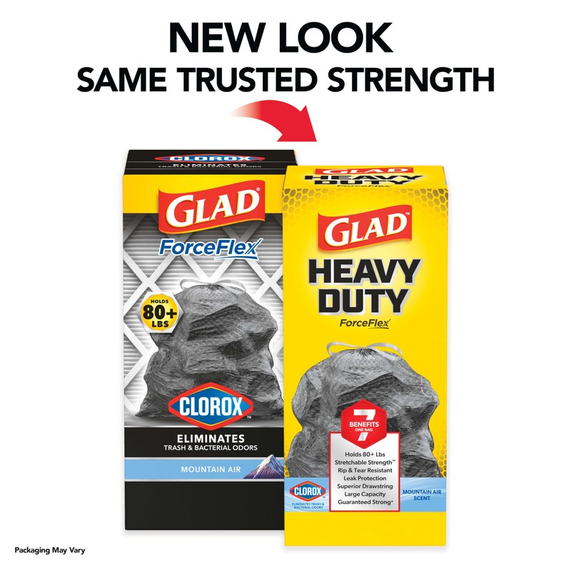Glad Large 30 Gallon Trash Bags, Clorox Mountain Air Heavy