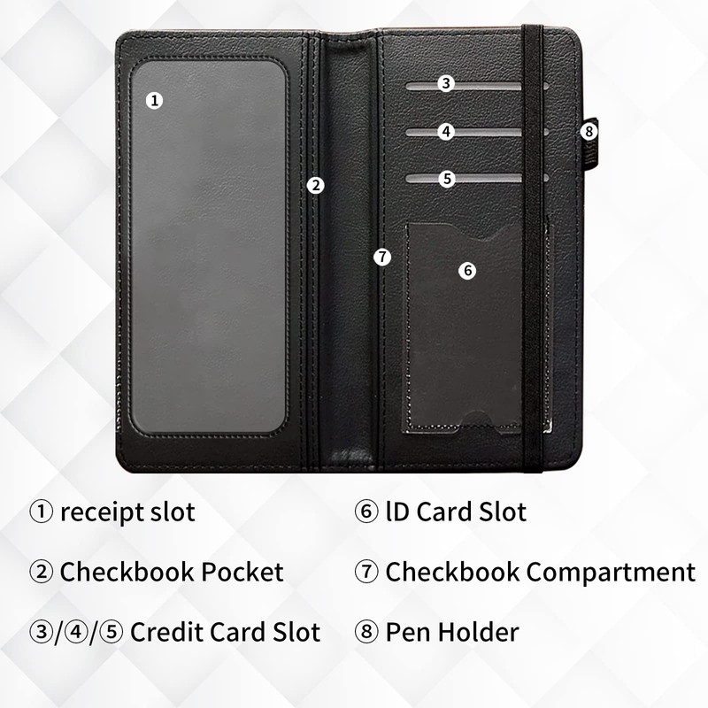 BEOTIWAD Checkbook Cover Butterfly Skull Flower Pattern Premium Leather Check