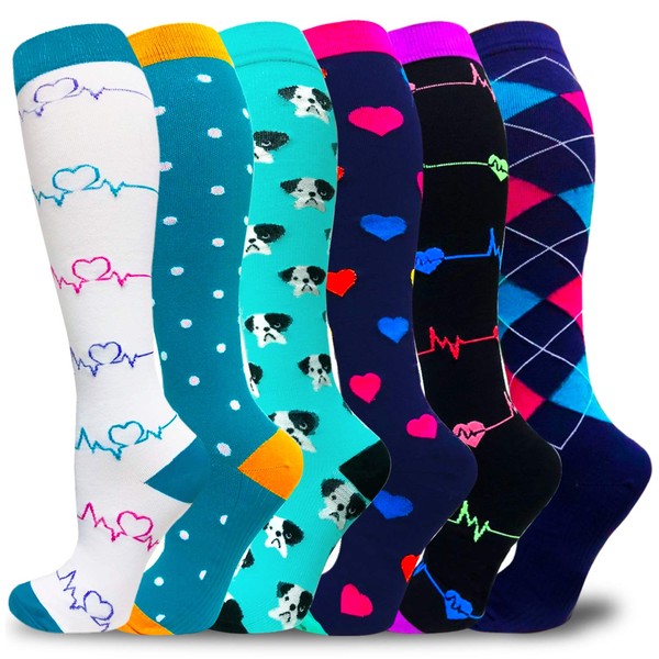 Compression Socks For Women Men - 20-30mmHg Best for Circulation,Running,Nurse, Hiking, Pregnancy,Sports,Travel