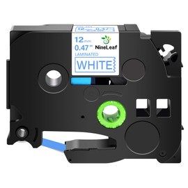 NineLeaf 1 PK Blue on White 12mm 0.47'' 1/2 inch Laminated Label Tape Compatible for Brother P-Touch TZ 233 TZe 233 TZe233 TZ233 Work in Ptouch PT-D210 PT-H110 PT-H100 PT-D400 PT-D600 PT-P700 Printer