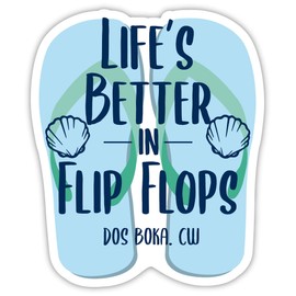 Dos Boka Curaçao Souvenir 4 Inch Vinyl Decal Sticker Flip Flop Design