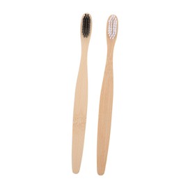 Gatuida 2pcs Natural Bamboo Toothbrushes Flexible Bristles Ergonomic Handle for Comfortable Grip Tooth Brush for Adults Tool