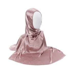 QIUTIMIY Silk Jacquard Shawl Wraps for Women, Solid Color Reversible Formal Pashmina Scarf Evening Dress Stole (Pink)