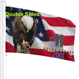 Double Sided Outdoor 3x5ft Flag 9/11 Never Forget Flag Home Garden Decoration Flag Durable Fade Resistant For All Weather Outdoor