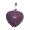 Edelsteinartikel Ruby Heart Pendant with 925 Silver Eyelet | A
