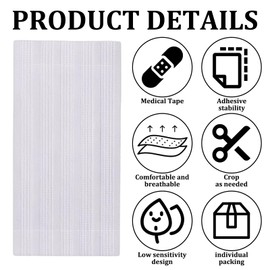 Pack of 65 Staple Plasters Wound Seam Strips for Wounds Plaster Strips for Wounds Plaster Strips for Camping Survival in the Wilderness 2 Sizes