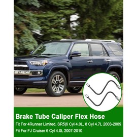 1 Pair Right and Left Front Brake Tube Caliper to Flex Hose Fit for Toyota 4Runner 2003-2009 FJ Cruiser 2007-2010 Replace 47314-35320 47316-35280