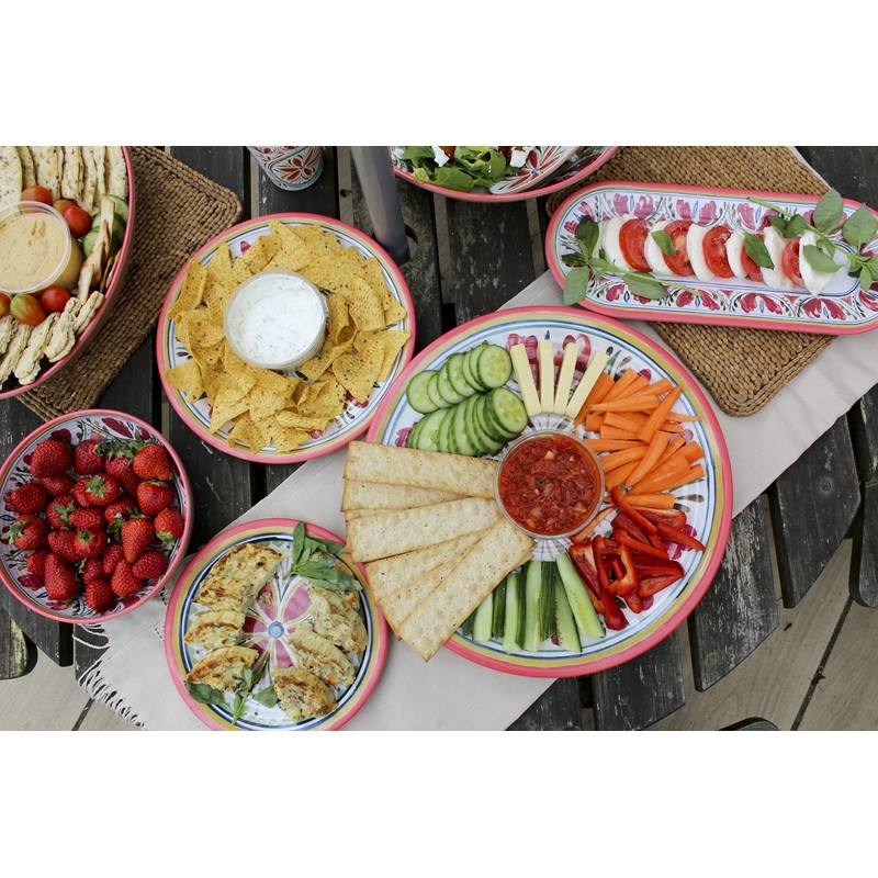 Purely Home Mediterranean - Outdoor/Camping/Picnic - Melamine/Plastic Round Serving Platter