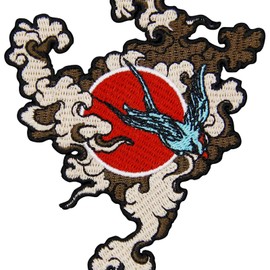 ZEGINs The Hawk Flying Out From The Cloud And Sun Patch Embroidered Applique Badge Iron On Sew On Emblem