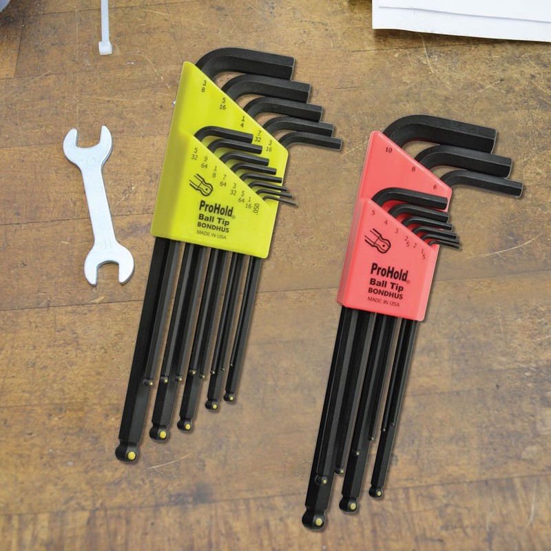 BONDHUS Hex Wrench Set, Multi-Pack, Black Dyed, 22 Piece Set