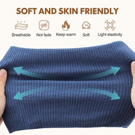 sportvibe Unisex Neck Warmer Gaiter, Windproof Thermal Knitted Snood Scarf for Men Women Double-Layer Fleece Lined Infinity Thicken and Dust Skiing Circle Outdoor Sports, Blue