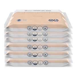 600x Omnitex Daily Care Patient Dry Wipes 32x28cm | Made in UK | Durable, High Absorbency, Soft & Gentle | Body Cleaning Wipes, Incontinence Adults Bed Bath (6x Pack of 100)