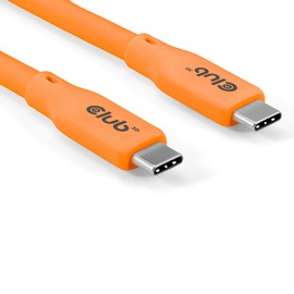 Club3D CAC-3000 USB4 Gen2x2 Type-C Bi-Directional Orange 4K60Hz, Data 20Gbps, PD 240W (48V/5A) EPR M/M 2m Orange