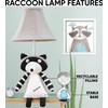 Raccoon Lamp for Boys Girls Room w LED Bulb, Animal