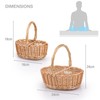 Woodluv Storage Baskets Set of 2, Wedding Flower Girls Baskets,
