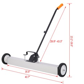 Unbranded 36'' Rolling Magnetic Pick-Up Sweeper for Nails Needles Screws Collection 30lbs
