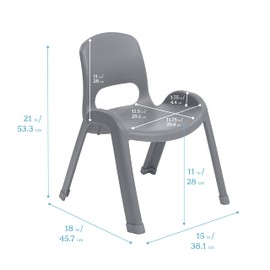 ECR4Kids SitRight Chair, Classroom Seating, Grey, 4-Pack