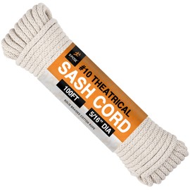 Xpose Safety #10 Sash Cord – 5/16 Inch x 100 Ft – White Cotton Rope with Nylon Core – Low Stretch Utility Cord for Window Sash, Tie Down, Clothesline, Camping, Rigging, DIY, Crafts, Home Improvement